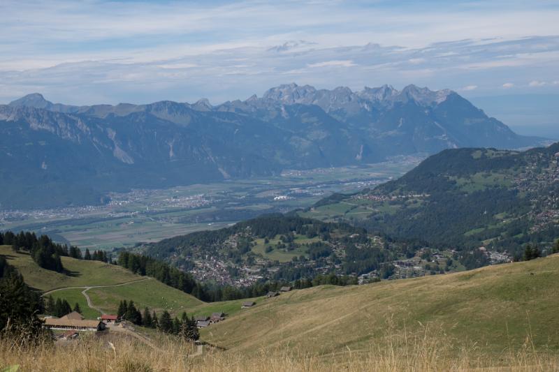 Alpage de Bovonne, butte de Gryon, et le Chablais